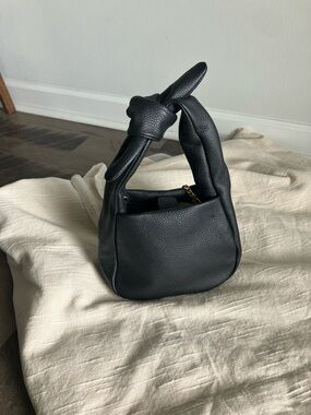 Quince Italian Leather Adorable Mini Bow Bag in Black NWOT